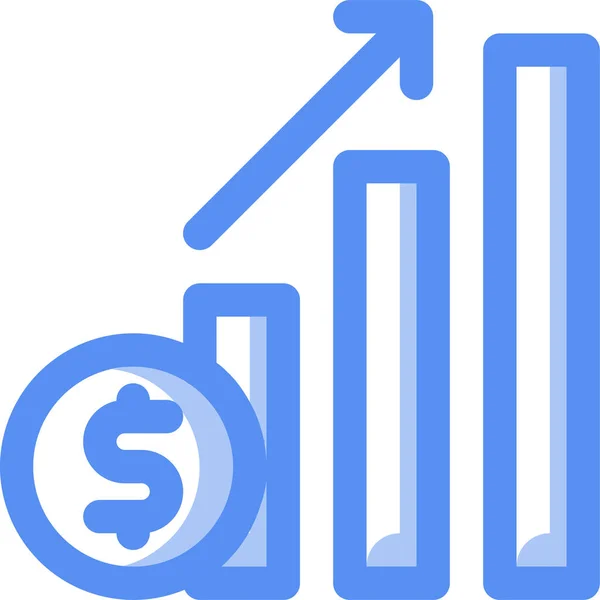 Ícone Empresa Gráfico Negócios Estilo Esboço Preenchido — Vetor de Stock