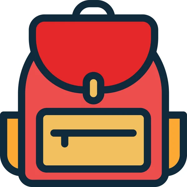 Back School Backpack Education Icon Filled Outline Style — 图库矢量图片