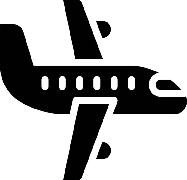 Repülőgép Szállítási Repülés Ikon Szilárd Stílusban — Stock Vector