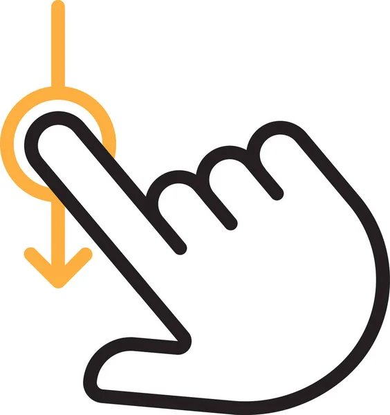 Drag Finger Gesture Icon Outline Style — Stock Vector