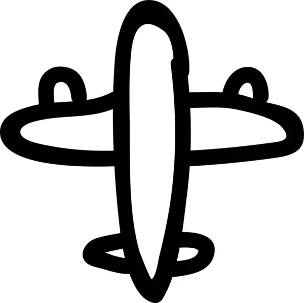 Airplane Fly Plane Icon Handdrawn Style — Stock vektor
