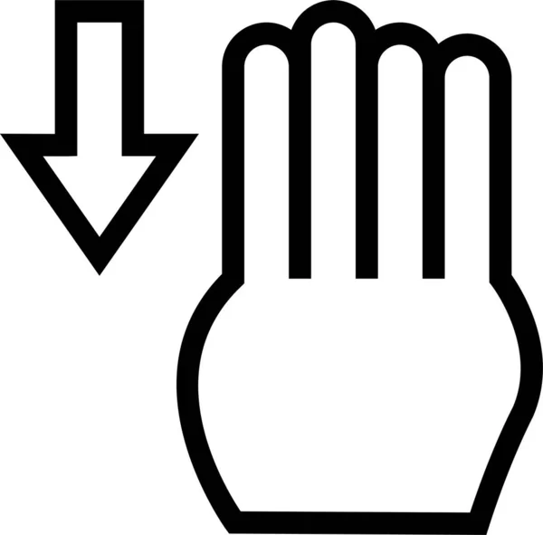 Нажать Значок Пальца Стиле Контура — стоковый вектор