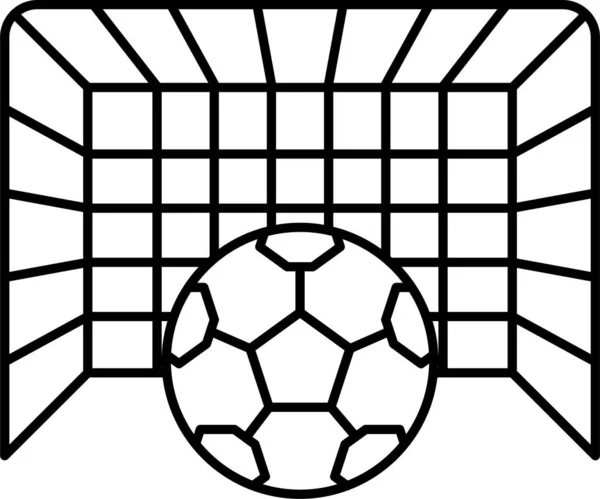 Значок Футбольної Ігрової Мережі Контурному Стилі — стоковий вектор