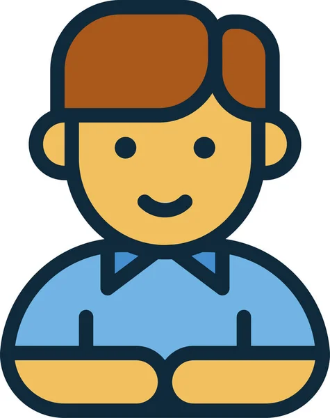 Back School Boy Education Icon Filled Outline Style — 图库矢量图片