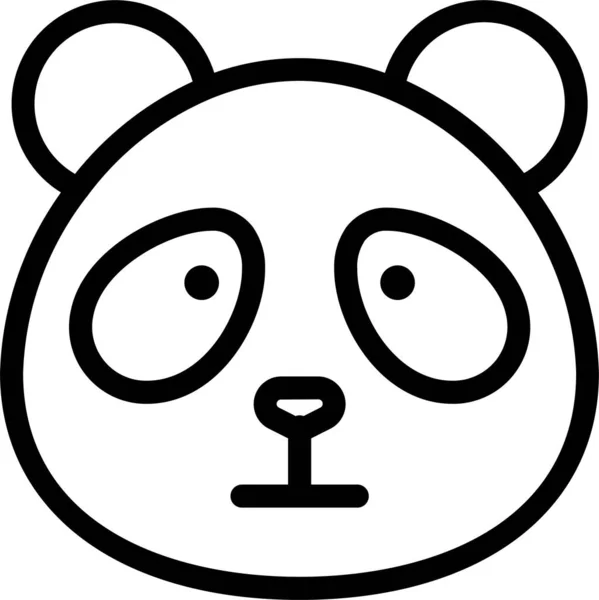 動物クマ漫画のアイコンをアウトラインスタイルで — ストックベクタ