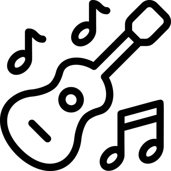 Activities Enjoy Guitar Icon — Stock Vector