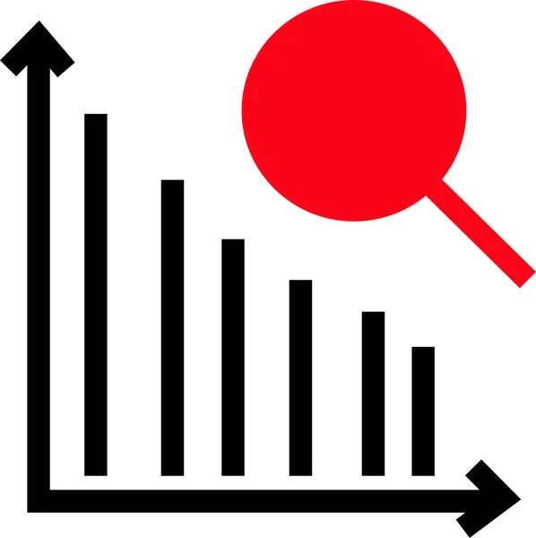 Diagram Analityczny Ikona Diagramu Stylu Płaskim — Wektor stockowy