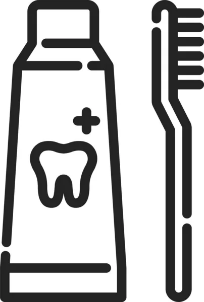Cuidado Ícone Dentista Limpo Estilo Esboço — Vetor de Stock