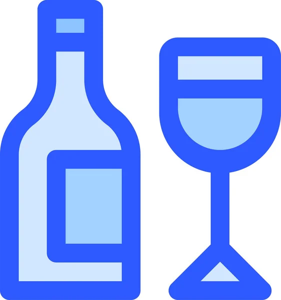 Hotel Service Wine Icon — 图库矢量图片