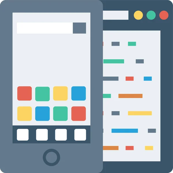 App Application Design Icon Flat Style — Stock Vector