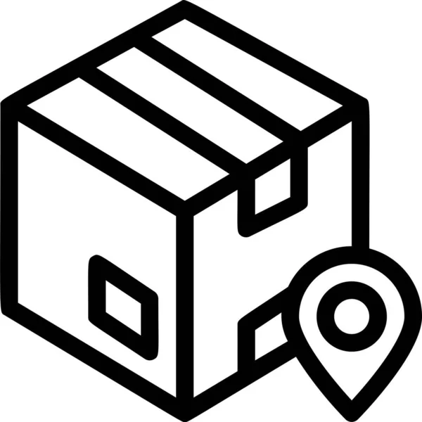 Kotak Dengan Ikon Tujuan Pengiriman Lokasi Pin Dalam Kategori Pengiriman - Stok Vektor