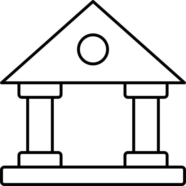 Icono Oficina Finanzas Bancarias Estilo Esquema — Archivo Imágenes Vectoriales