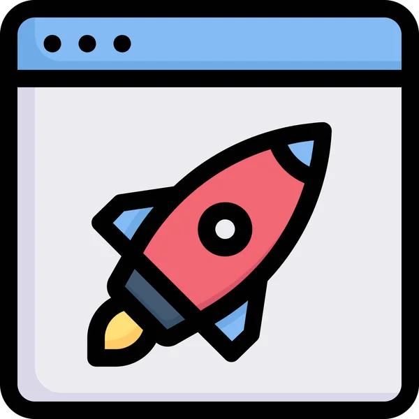 Internet Marketing Launch Rocket Icon — Stock Vector