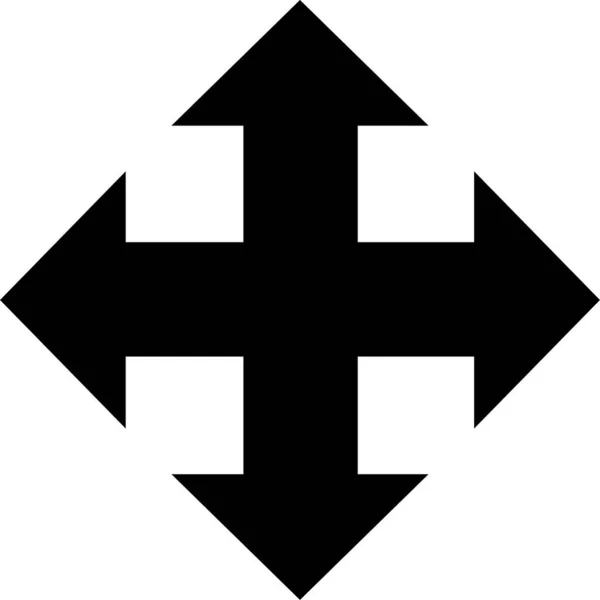 Pfeile Ecken Richtung Symbol Solidem Stil — Stockvektor