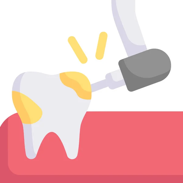 Caries Limpiado Diente Cuidado Dental Icono — Vector de stock