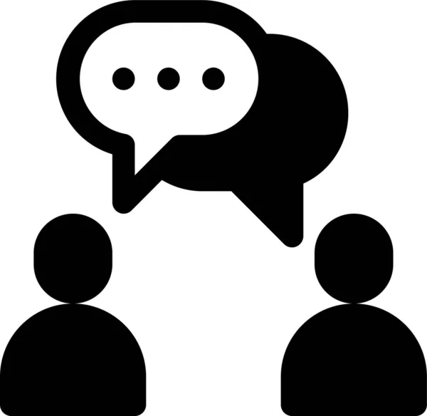 Diálogo Comunicação Ícone Discussão Estilo Sólido — Vetor de Stock