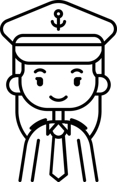 Аватар Captain Diversity Icon Outline Style — стоковый вектор