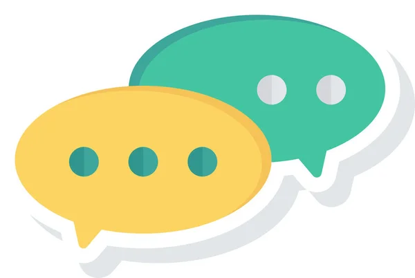 Chat Comunicazione Discussione Icona Stile Piatto — Vettoriale Stock