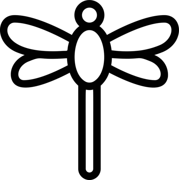 Икона Насекомых Стрекоз Весенней Категории — стоковый вектор