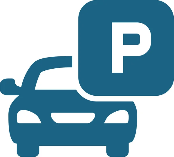 Ikona Parkingu Samochodowego Solidnym Stylu — Wektor stockowy