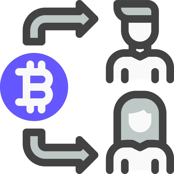 Kryptowaluta Cyfrowa Ikona Bitcoin — Wektor stockowy