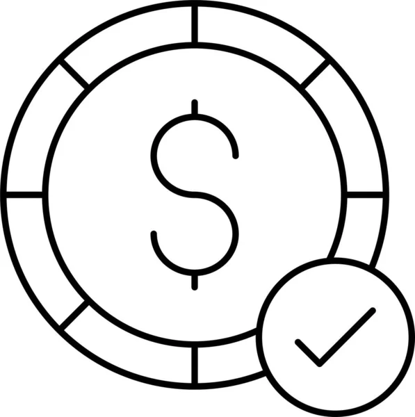 Moneda Dólar Buen Icono — Vector de stock