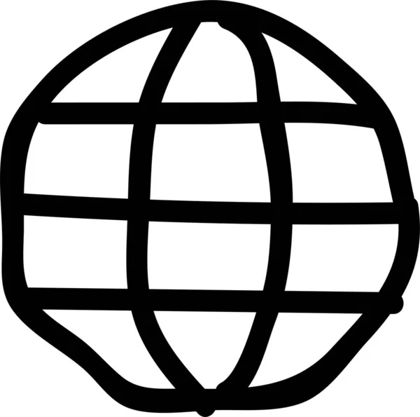 Icona Internet Globo Astronomia Stile Disegnato Mano — Vettoriale Stock