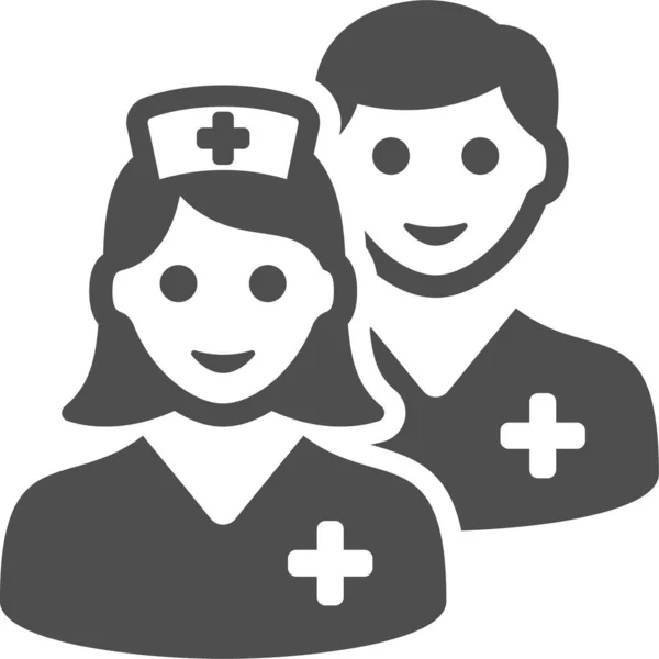 Νοσοκόμα Γιατρός Ιατρική Εικονίδιο Άτομα — Διανυσματικό Αρχείο