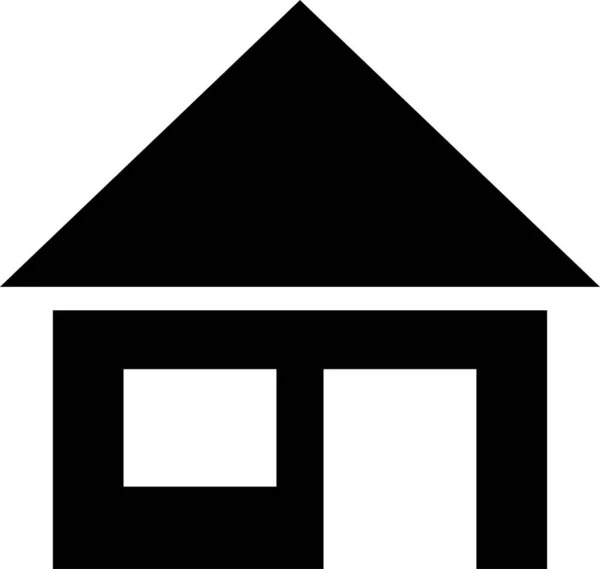 Bâtiment Immobilier Icône Maison Dans Style Solide — Image vectorielle