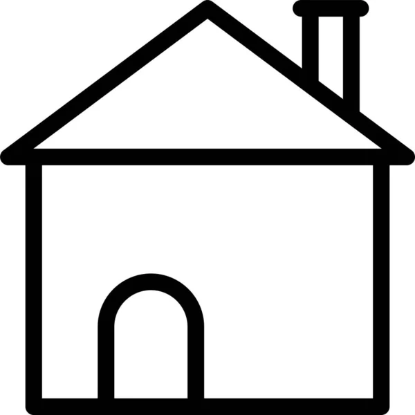 建造房屋图标的轮廓风格 — 图库矢量图片