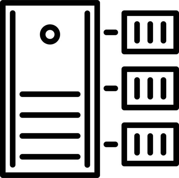 Business Computer Computing Icon Outline Style — Stock Vector