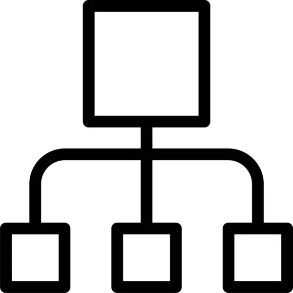 Anslutning Diagram Hierarki Ikon Konturstil — Stock vektor