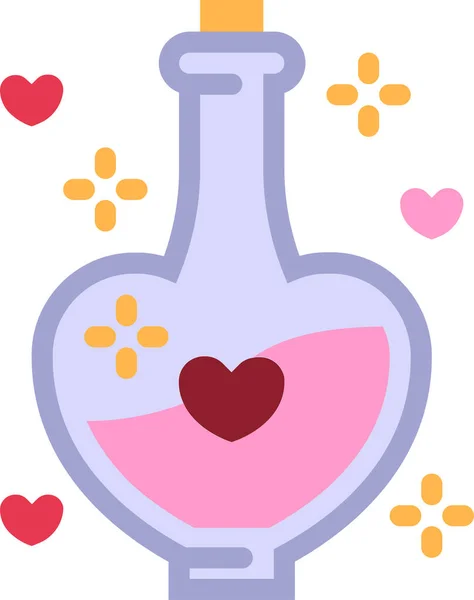 Μπουκάλι Φόρμουλα Εικονίδιο Αγάπης Επίπεδο Στυλ — Διανυσματικό Αρχείο