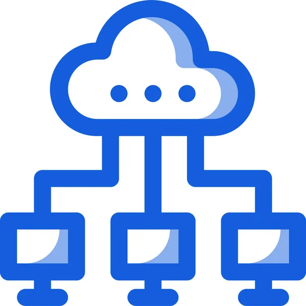 Icono Marketing Cloud Computing Estilo Esquema Rellenado — Vector de stock