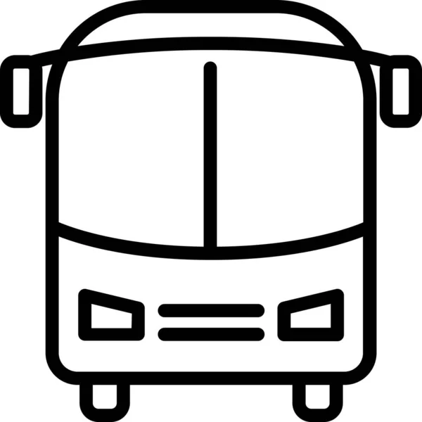 Ikon Liburan Bus Musim Panas Dalam Gaya Garis Besar - Stok Vektor