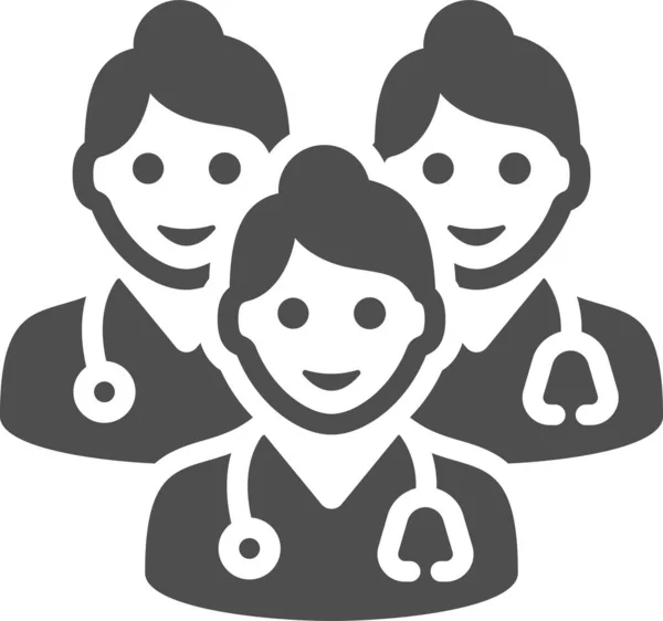 Mujer Doctora Icono Femenino — Vector de stock