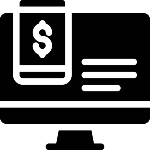 Computer Und Smartphone Internet Marketing Geld Ikone — Stockvektor
