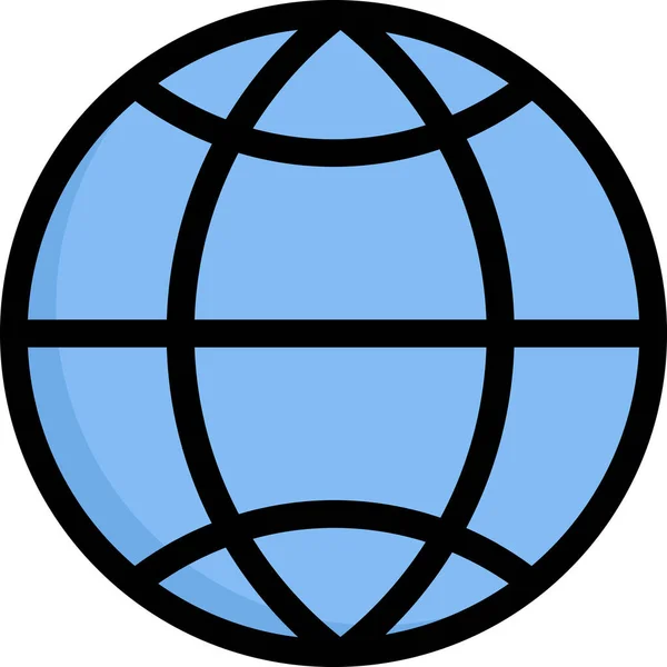 Network Communication Globe Grid Icon Filled Outline Style — 图库矢量图片