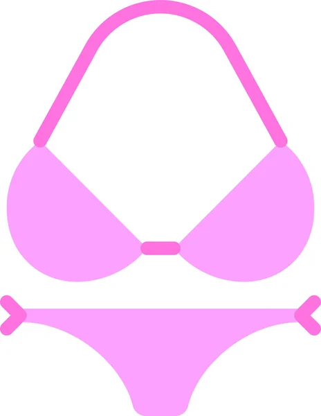 Beach Bikini Holiday Icon Flat Style — Stock Vector