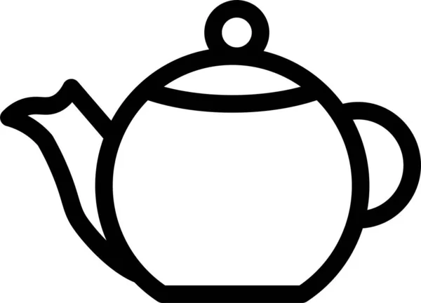 Καφέ Kattle Εικονίδιο Κουζίνα Στυλ Περίγραμμα — Διανυσματικό Αρχείο