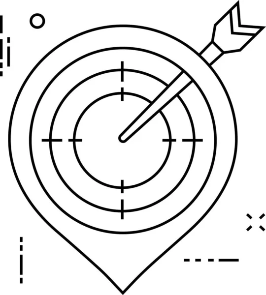 Значок Досягнення Мети Успіху Стилі Контурів — стоковий вектор