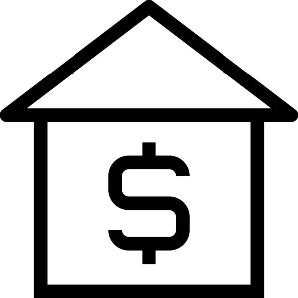 Banca Dollaro Icona Risparmio — Vettoriale Stock