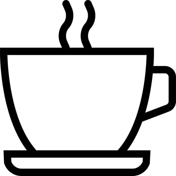 Kaffeetassen Ikone Umriss Stil — Stockvektor