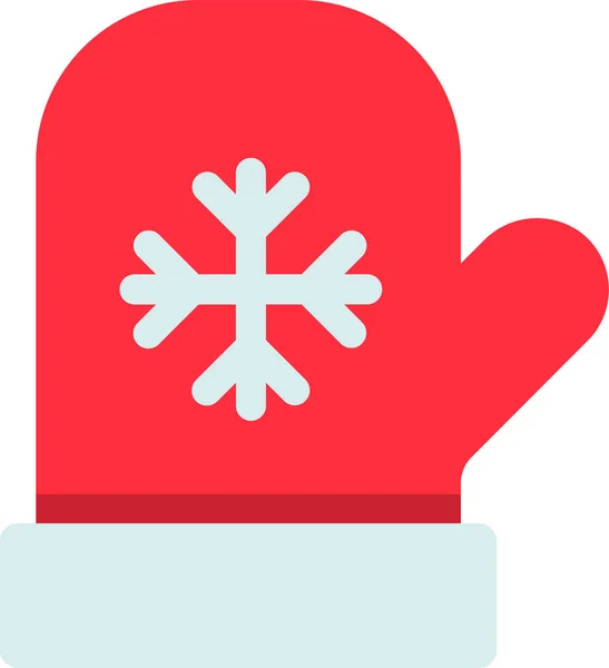 Kerstcadeau Handschoen Icoon Platte Stijl — Stockvector