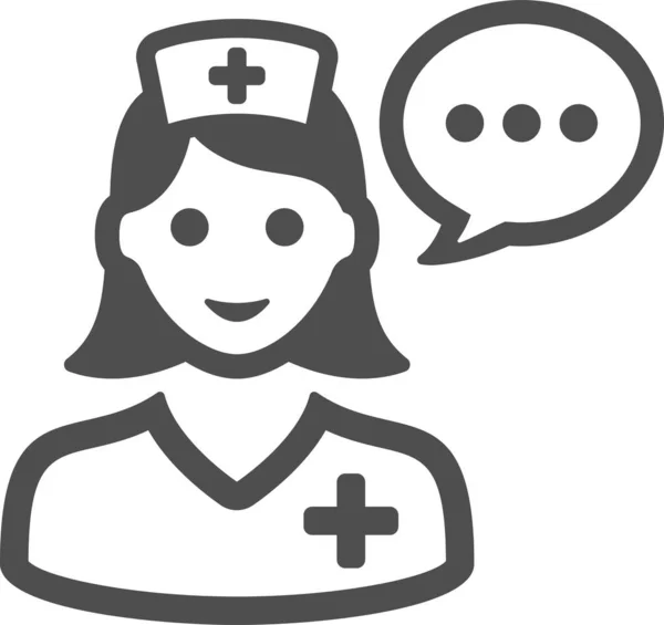 Νοσοκόμα Ομιλία Φούσκα Μιλάμε Εικονίδιο — Διανυσματικό Αρχείο