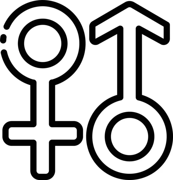 Igualdad Icono Género Femenino Estilo Esquema — Vector de stock