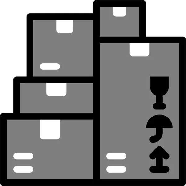Ikona Balíku Logistických Zásilek Vyplněném Stylu — Stockový vektor
