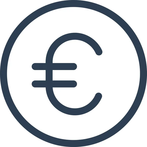 Bargeld Münze Währung Symbol Umriss Stil — Stockvektor