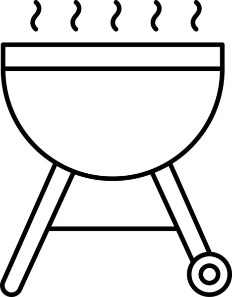 Barbecue Voedsel Gegrild Pictogram Outline Stijl — Stockvector