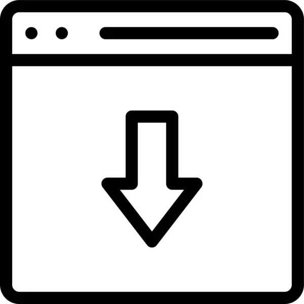 Navigateur Télécharger Icône Internet Dans Style Contour — Image vectorielle